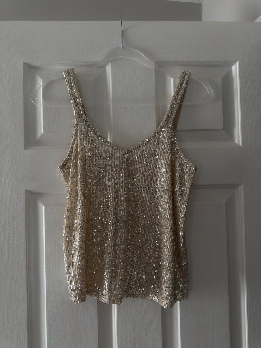 Altar’d State Gold Sequin Tank Top Sleeveless Sparkle Party Size M
